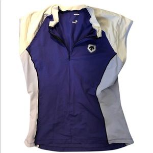 Descente zip athletic top blue